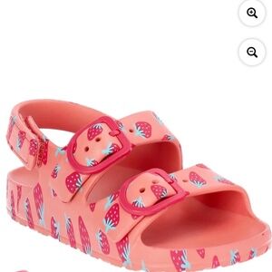 Wonder Nation Toddler Girls Strawberry EVA 2 Buckle Sandals Size 9/10 NEW